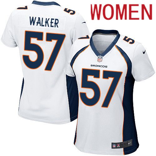 Women Denver Broncos #57 Demarcus Walker White Nike Game NFL Jersey